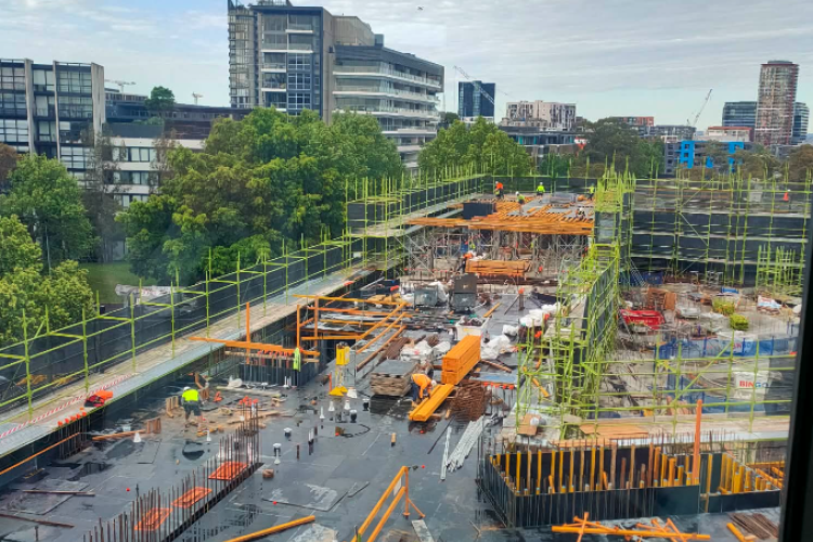 Construction site outside Kanae's window in Boronia flats